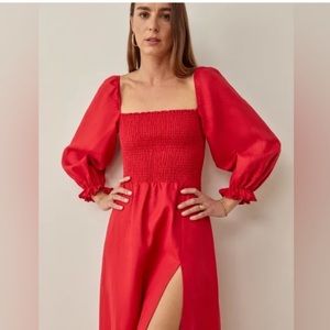 Red Linen dress, never worn, NWT